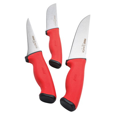 Bergy Stainless Steel Slicing Knife Set, 3 Pieces, Plastic Handle - Red Silver product image 3