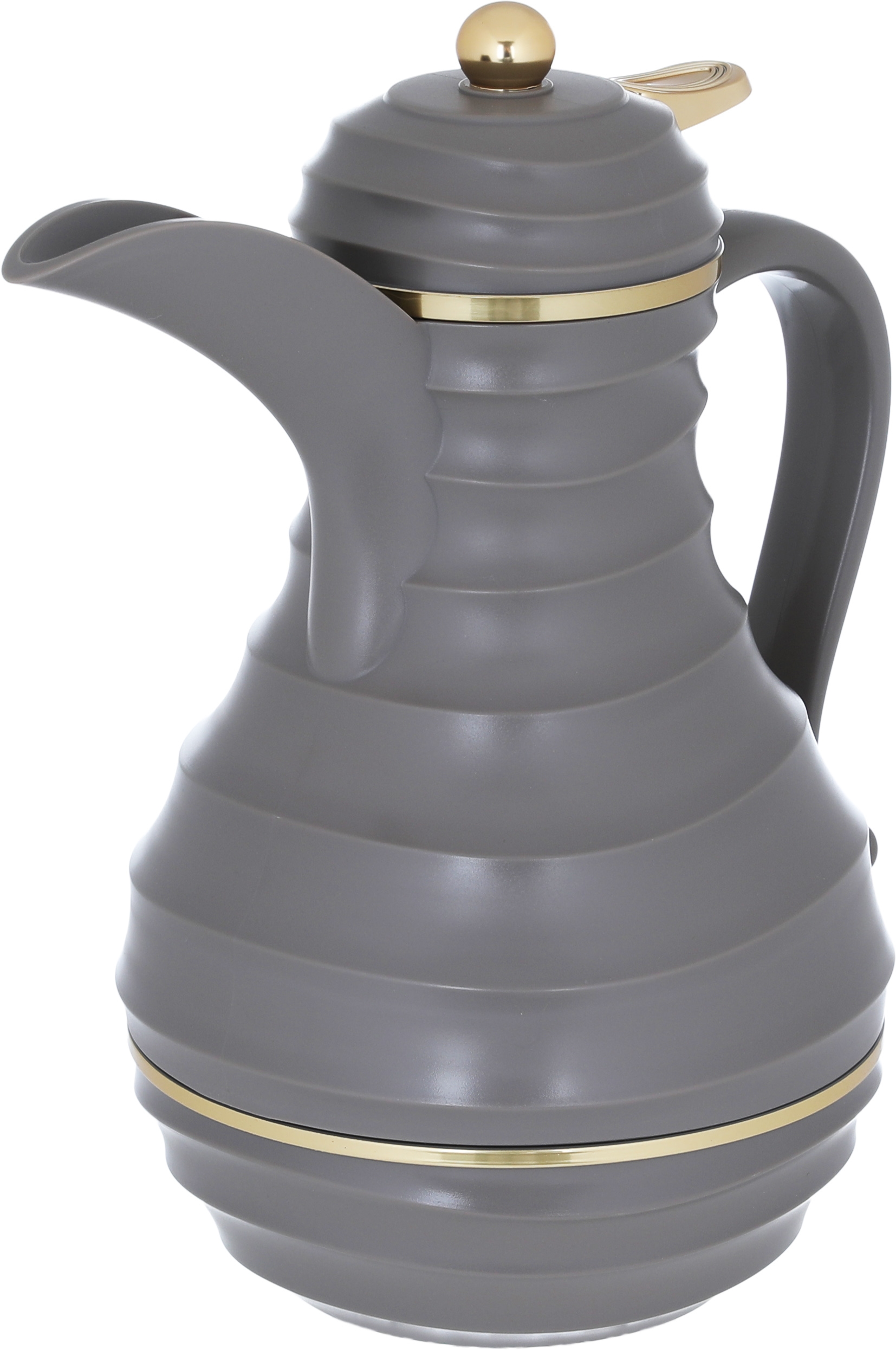 Al Saif Gallery Blanca thermos set, 1/0.75 liter, 2 pieces, thermal glass inner shell, plastic outer shell - dark beige product image 3