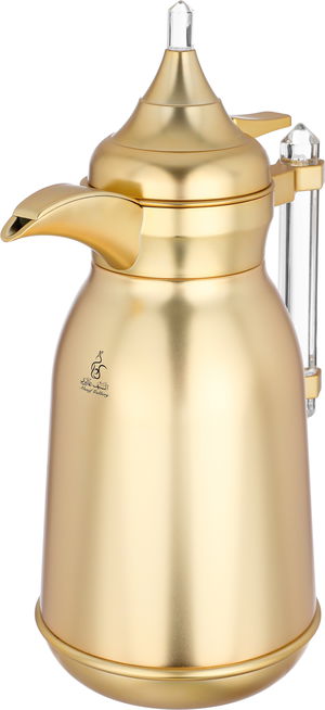 Al Saif Gallery Shahad thermos set, 1 liter, thermal glass inner shell, plastic outer shell, 2 pieces - gold product image 4