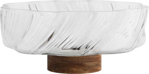 وعاء تقديم زجاج السيف غاليري، 25.25x25.5x11.5 سم، قاعدة خشب - زجاج خشبي product image 2