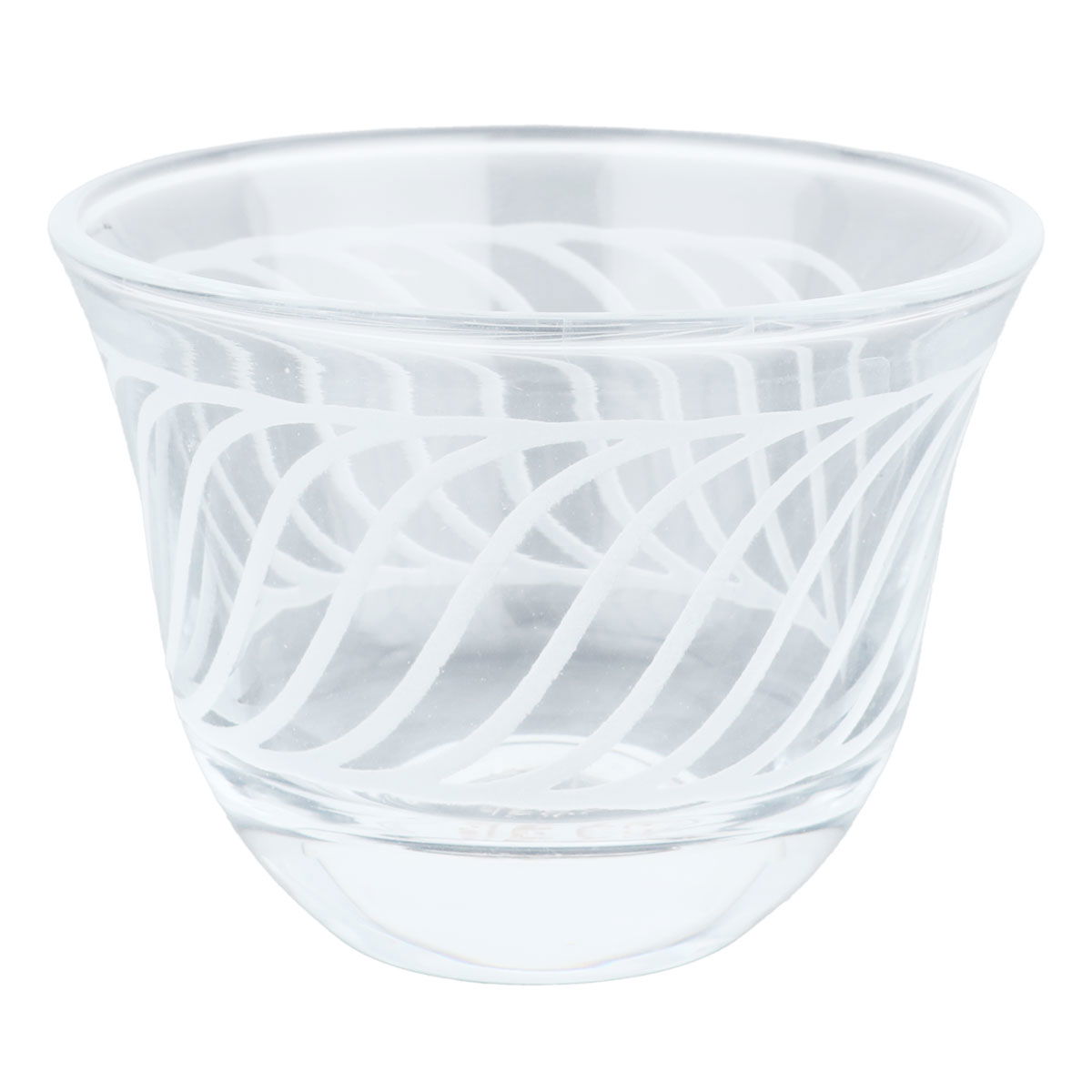 طقم فناجين قهوة سعودية زجاج السيف غاليري، منقوش خطوط، 6 قطع - شفاف product image 2
