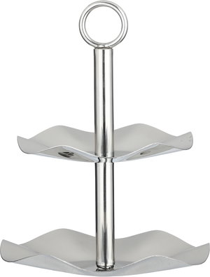 Al Saif Gallery Stainless Steel Serving Rack, 17.5/14.7 cm, 2 Tiers, Wavy - Silver product image 2