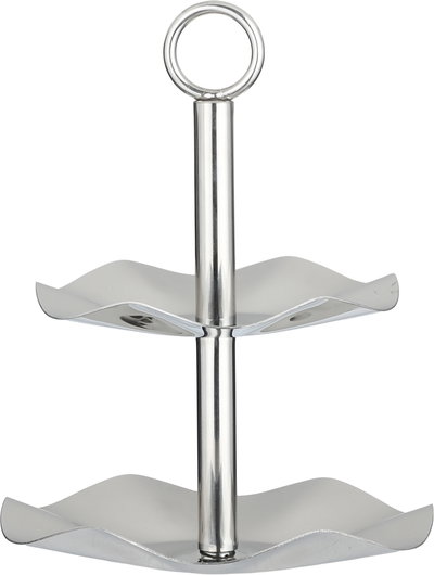 Al Saif Gallery Stainless Steel Serving Rack, 17.5/14.7 cm, 2 Tiers, Wavy - Silver product image 2