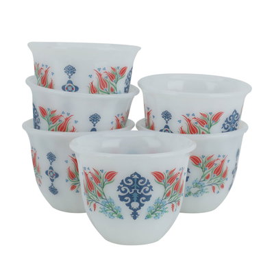 Al Saif Gallery porcelain Arabic coffee cups set, 6 pieces - white product image 2