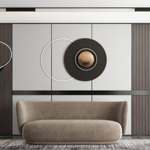 Modern Swedish wood sofa, 220x75x40 cm, velvet fabric - Mocha product image