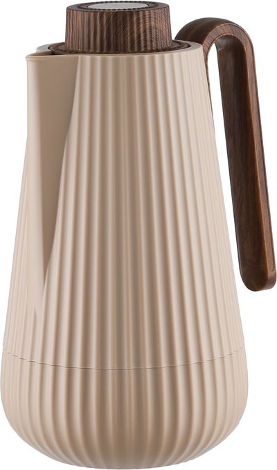 ترمس سمو جلوري، 0.7 لتر، يد خشبي، الخامة الداخلية زجاج، ضغاط - بني فاتح خشبي product image 3