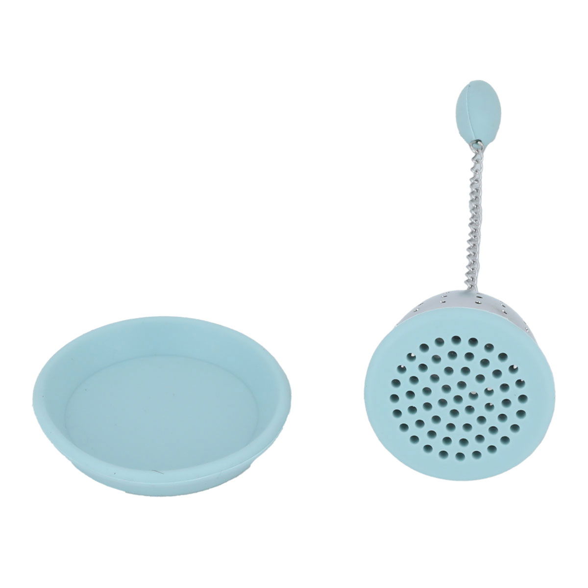 Al Saif Gallery Steel Tea Strainer, Drip Saucer - Light Blue product image 2