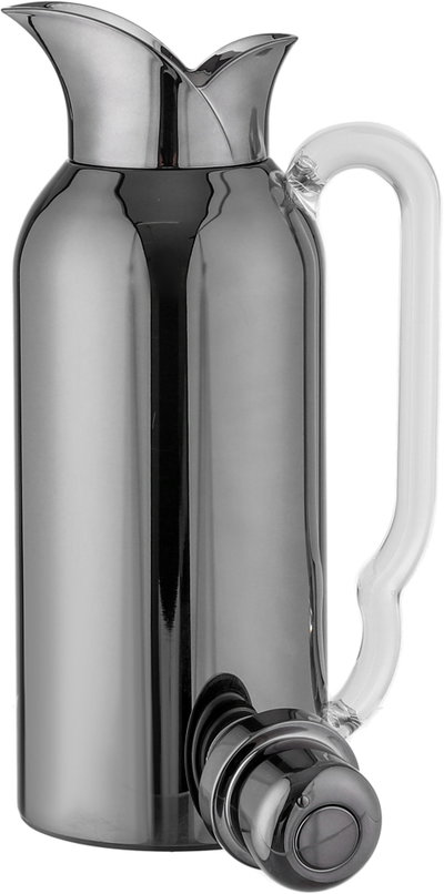 Al Saif Gallery Tuwaiq Thermos Set, 2 Pieces, 0.7/1 Liter, Glass Inner Material, Transparent Handle, Press Lid - Black product image 6