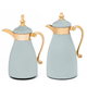 Al Saif Gallery Carmen thermos set, 1/0.7 liter, 2 pieces, thermal glass inner container, stainless steel outer shell - golden gray product image 1