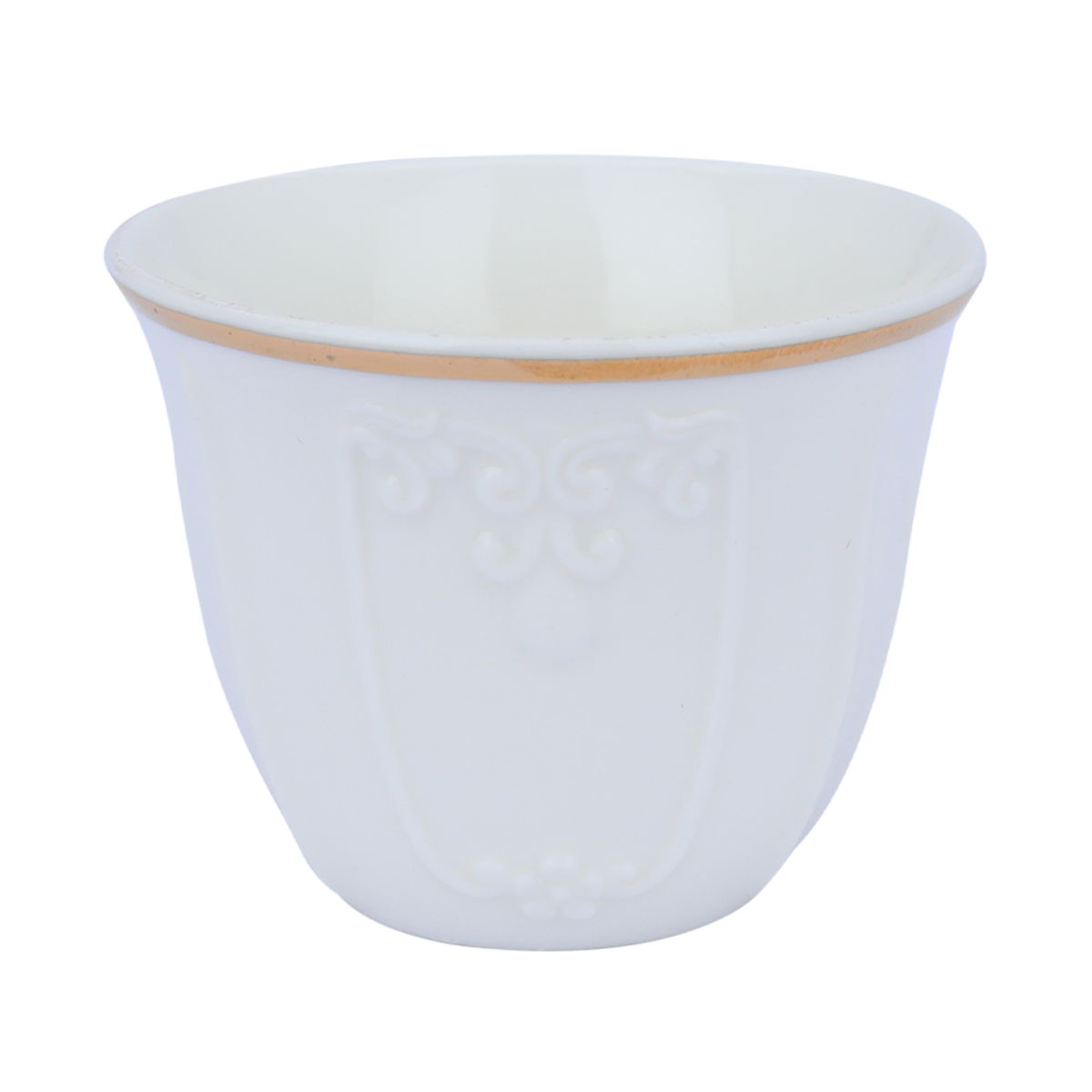 Al Saif Gallery porcelain Arabic coffee cups set, ribbed pattern, 12 pieces - white product image
