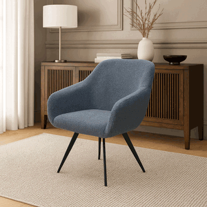كرسي مودرن معدن، 85×60×60 سم، قماش بوكليه واسفنج - رمادي product image 2