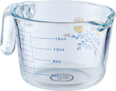 كوب قياس زجاج السيف غاليري، 500 مل، نقش ورد - شفاف product image 2