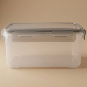 حافظة طعام بلاستيك بغطاء السيف غاليري، 2 لتر، 21×15×10 سم، مستطيل - رمادي product image