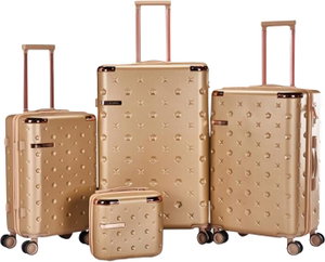 طقم شنط سفر ABS ليمرا، 4 مقاسات، 4 عجلات، WM-244 - ذهبي product image