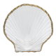 Al Saif Gallery glass sweet dish, 17x17x2.6 cm, golden rim, seashell shape - clear product image 3