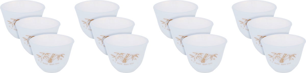 Arcopal Al Saif Gallery Arabic Coffee Cups Set, Korean, Branch Pattern, 12 Pieces - White product image