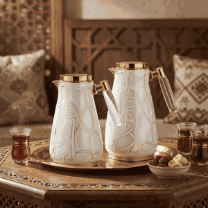 طقم ترامس السيف غاليري، قطعتين، 1/0.75 لتر، حافظة داخلية زجاج حراري - أبيض product image 2