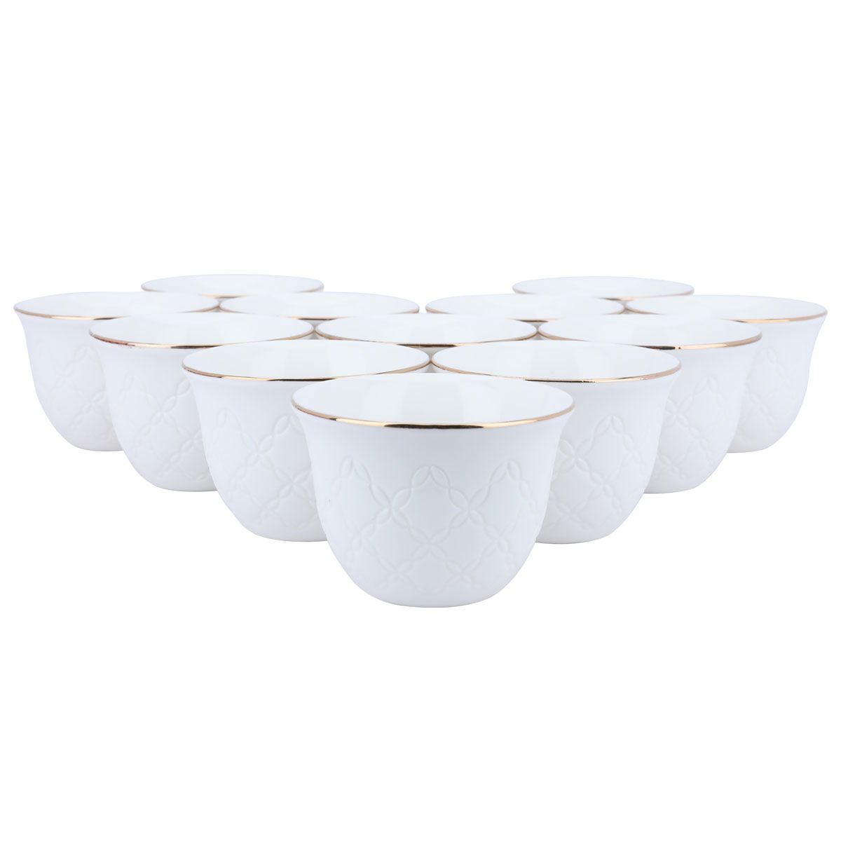 Al Saif Gallery Arabic coffee cups set, porcelain, Islamic pattern, 12 pieces - white product image