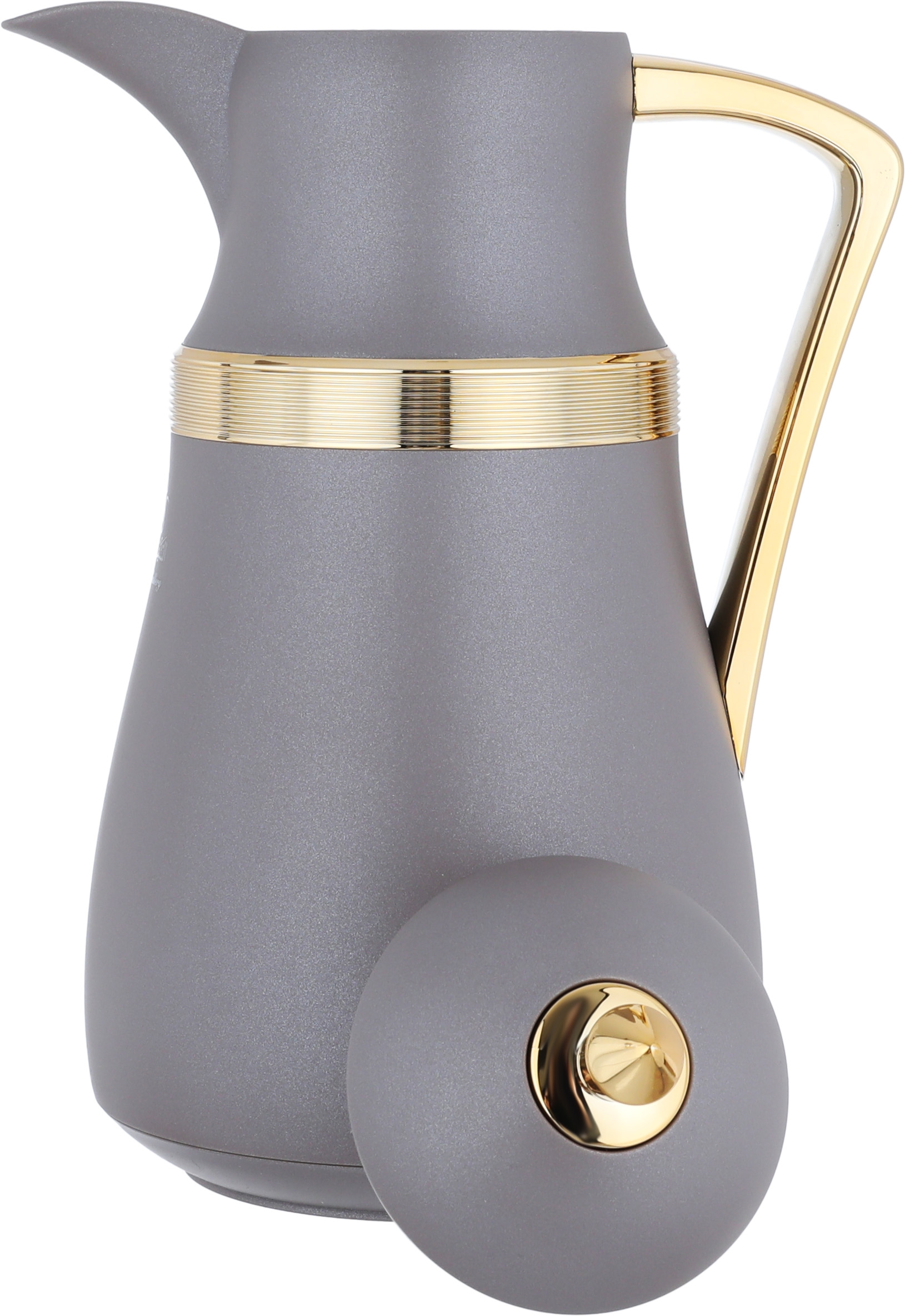 Al Saif Gallery Najd thermos set, 1 liter, thermal glass inner shell, plastic outer shell, 2 pieces - golden cappuccino product image 6