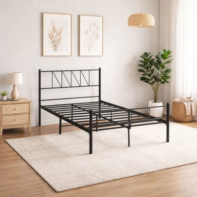 سرير هيكل حديد، 190×70×86 سم - أسود product image 4