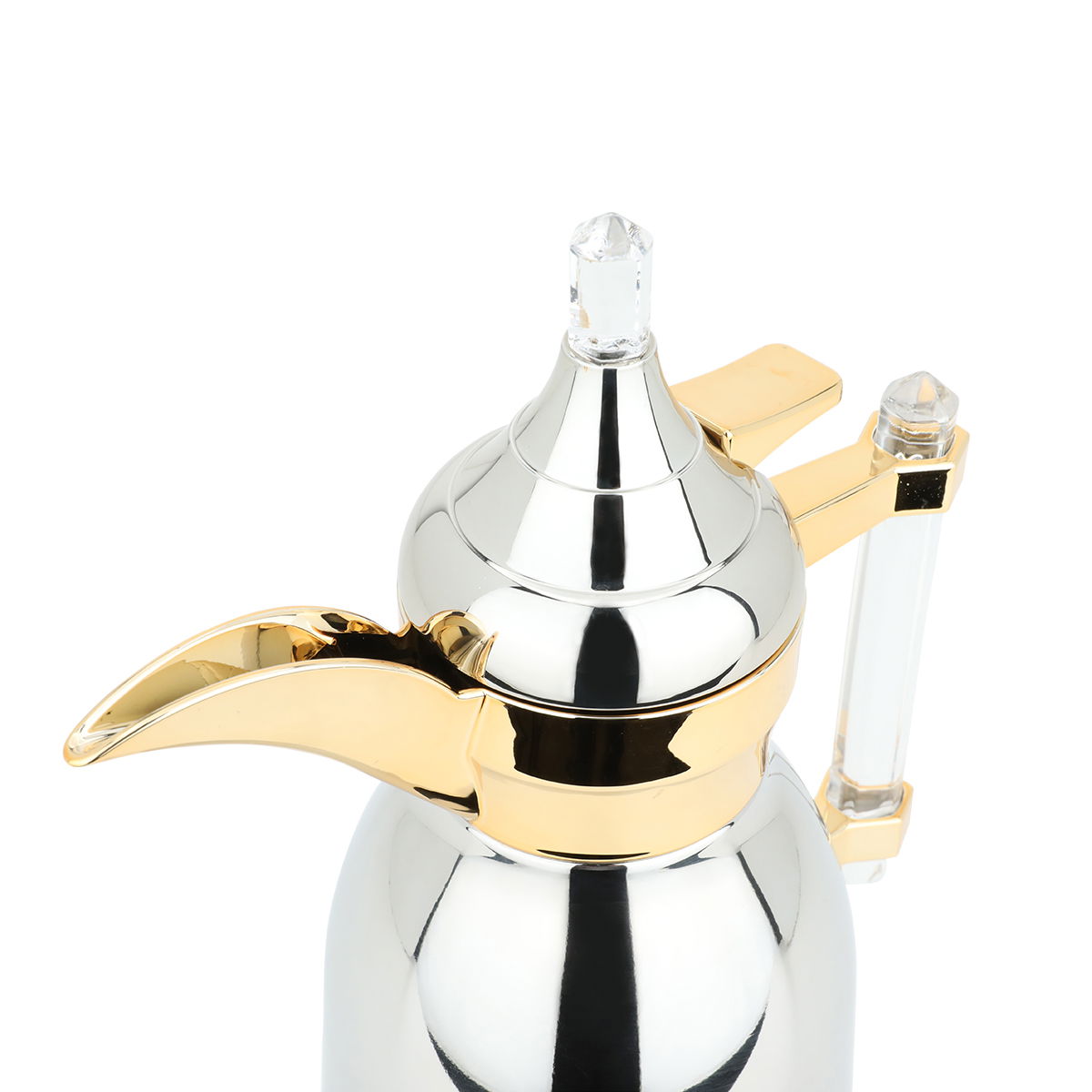 Plastic pot, with transparent handle, 0.35 liters - silver product image 3