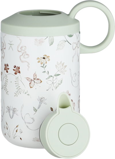 Timeless Hala  Thermos, Stainless Steel Inner Container, 1.2 Liter, Push Button - Light Green White product image 4