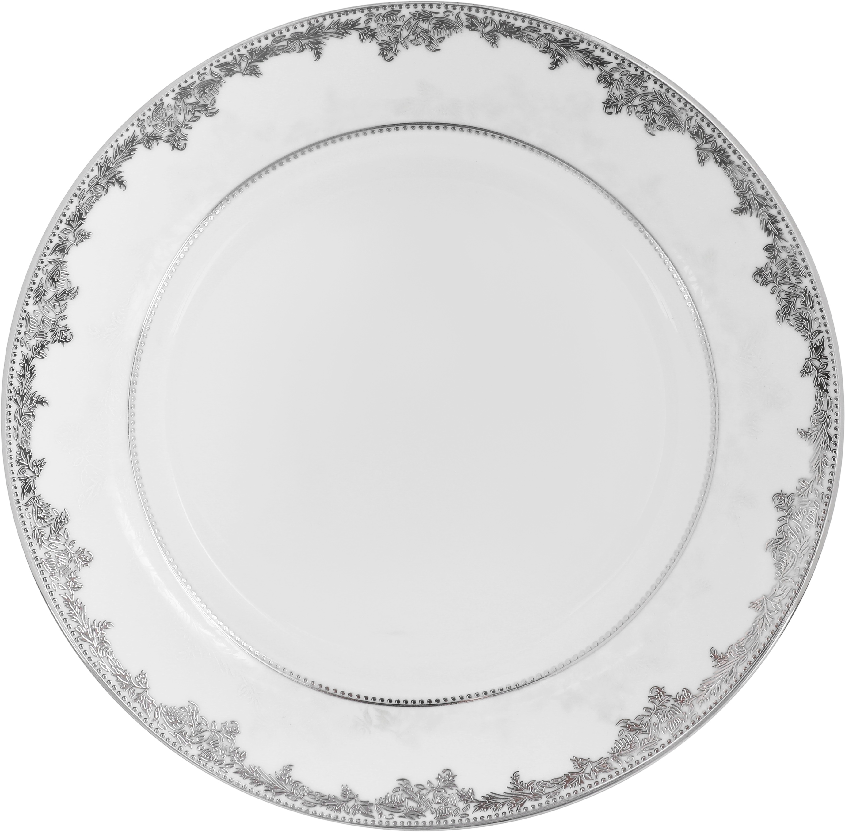 طقم سفرة بورسلان ريدج، 110 قطعة - ابيض فضي product image 13