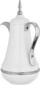 Al Saif Gallery Nouf thermos set, 0.7 / 1 liter, 2 pieces, thermal glass inner container, stainless steel outer shell - silver white product image 3