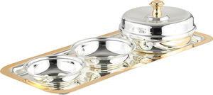 طقم تمرية ستانلس استيل السيف غاليري، 34x15x1.4 سم، 4 قطع، طوفرية، صحن نواة - فضي ذهبي product image