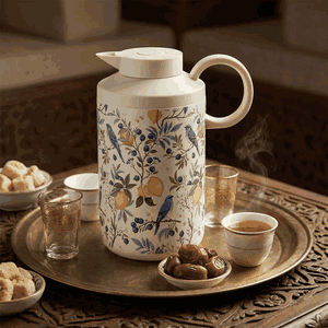 ترمس هلا تايملس، حافظة داخلية ستانلس استيل، 1.2 لتر، ضغاط - كريمي ملون product image 2