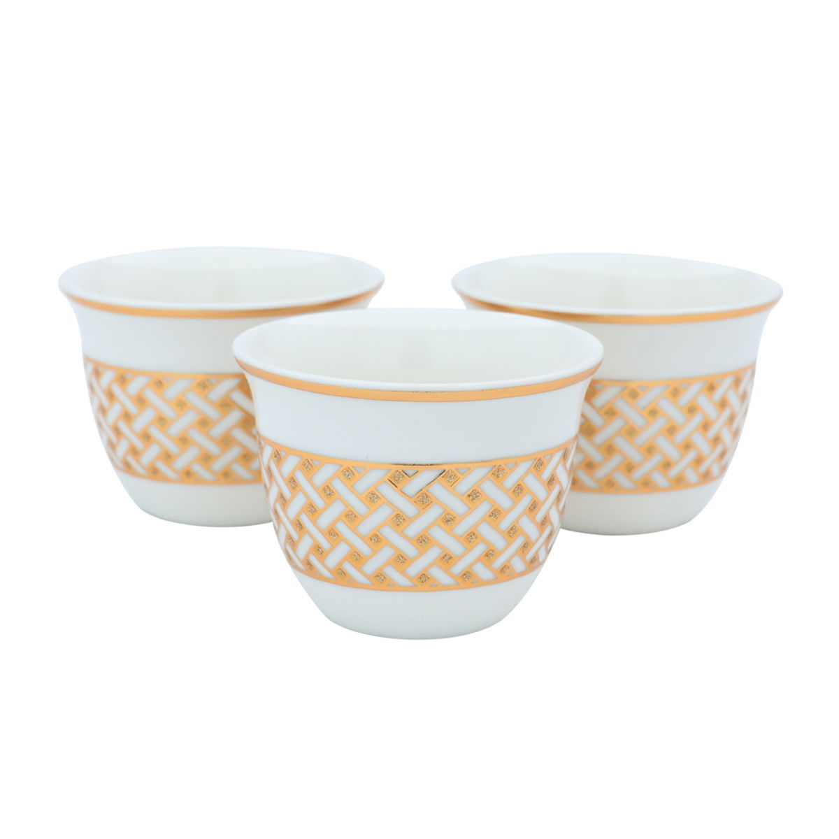 Al Saif Gallery porcelain Arabic coffee cups, 12 pieces - white product image 3
