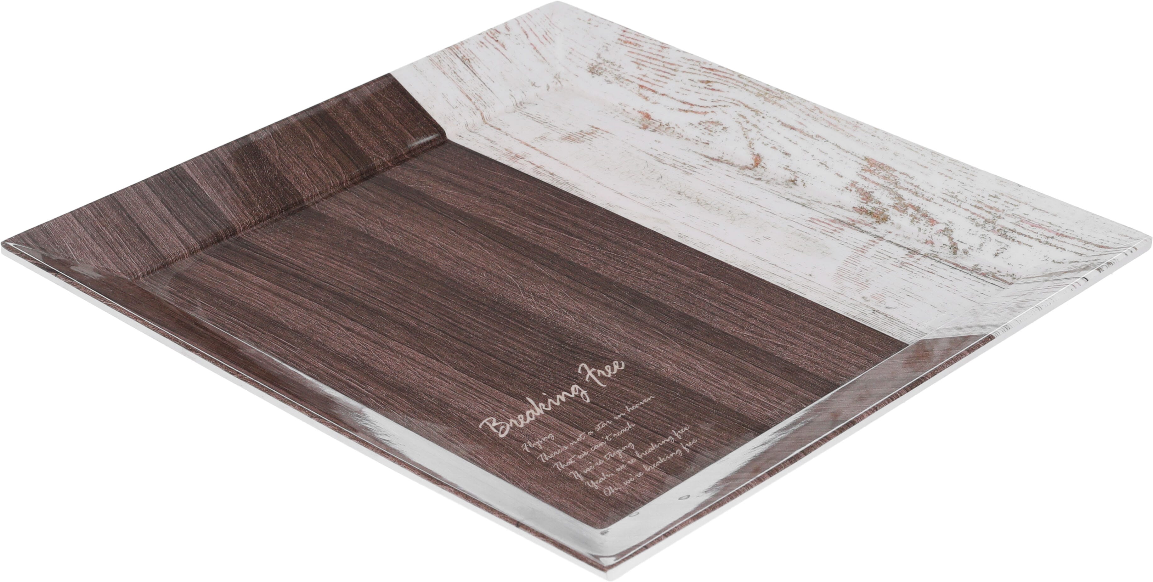 صينية تقديم بلاستيك السيف غاليري، 30×30×2 سم، مربع- أبيض بني product image