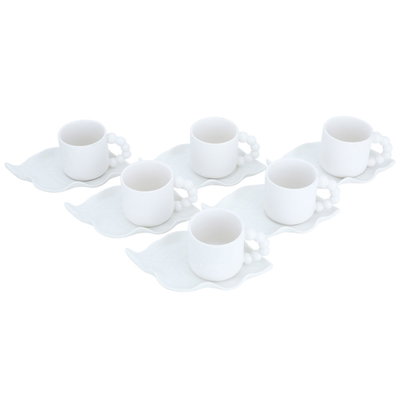طقم اكواب قهوة تركي سراميك السيف غاليري، 12 قطعة - ابيض product image 2