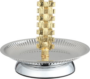 شيالة تقديم ستانلس استيل السيف غاليري، 20x20x17 سم، قاعدة، دائري، مسكة يد ذهبي - فضي product image