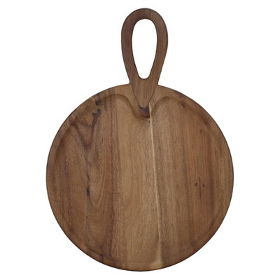 Alsaif Gallery Wooden Serving Board, Round, Hand - Brown product image 2