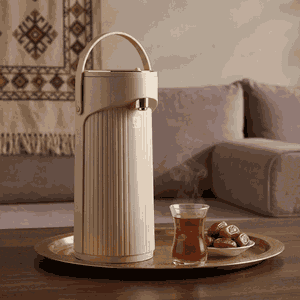Good Glory Thermos, 2.2 liters, glass inner container, plastic outer shell - golden beige product image 2