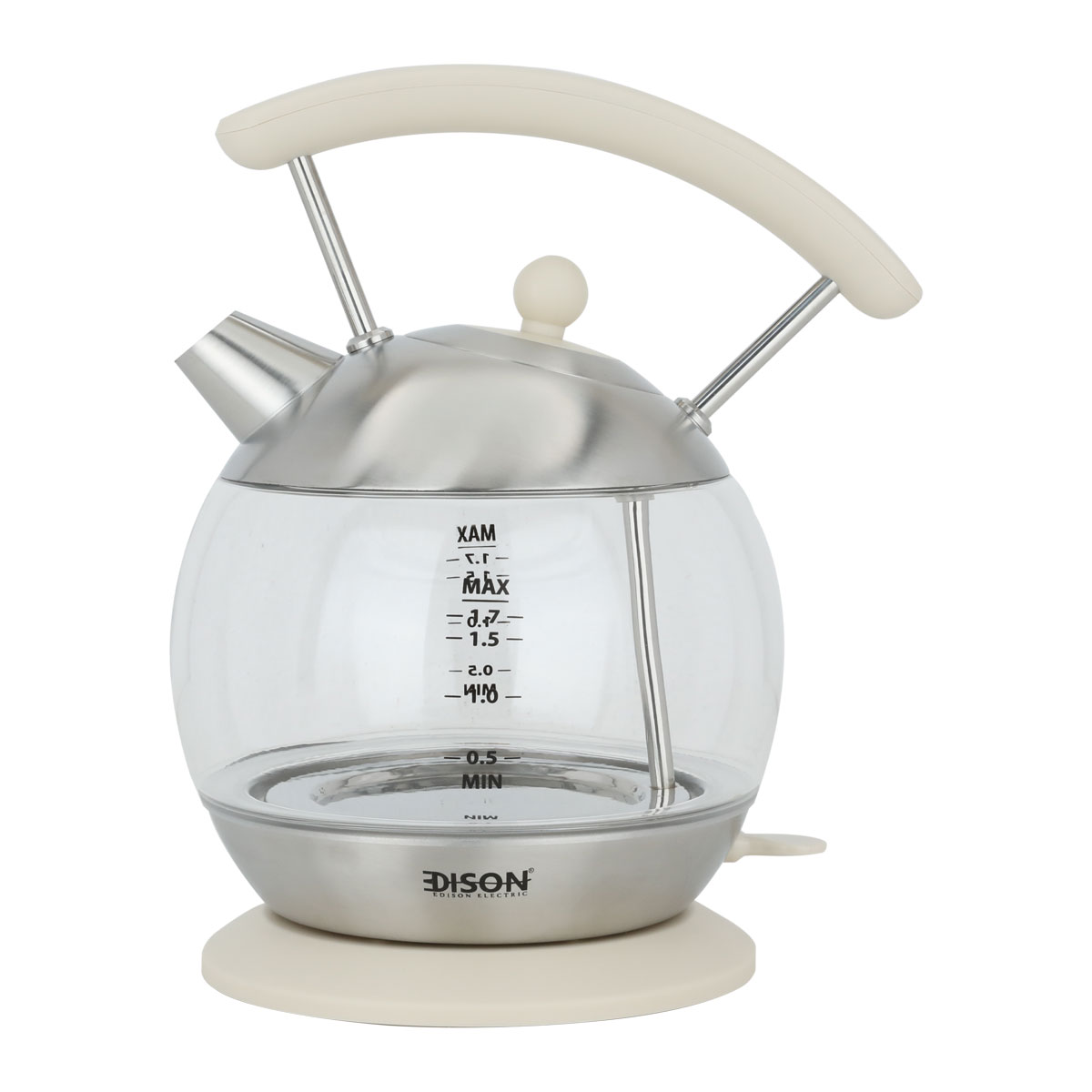 Edison Glass Kettle, 1.7 Liter, 2200 Watt, Yk-G08 - Beige product image