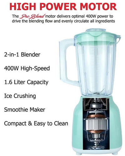 خلاط لينكس، 400 واط، 1.6 لتر، مطحنة، LN-BL-4128 - اخضر product image 2