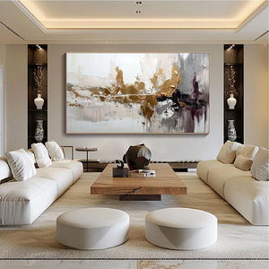 لوحة جدارية كانفس طباعة، 200×100 سم، اطار ذهبي - متعدد الالوان product image