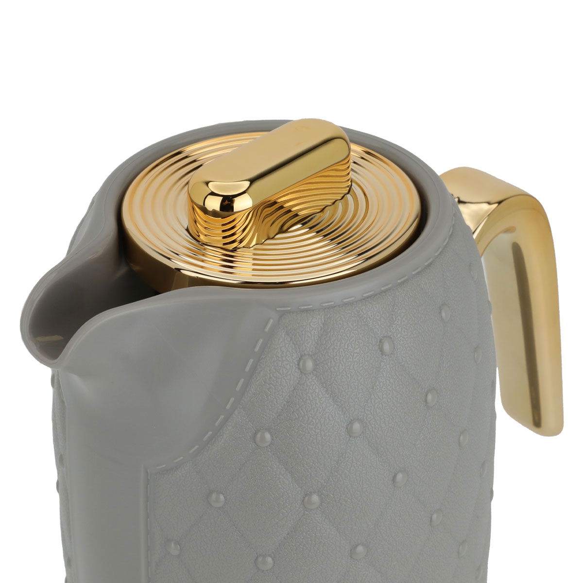Timeless rattan thermos, 1 liter, golden handle, thermal glass inner container, plastic outer shell - brown product image 3