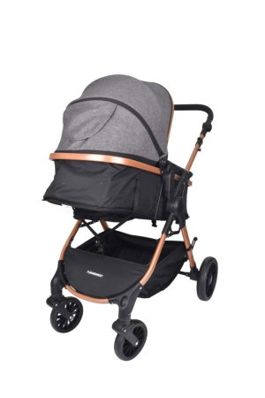 عربة اطفال قابلة للعكس فان مومنت، مظلة قابلة للتعديل، تصميم افقي - رمادي product image 2