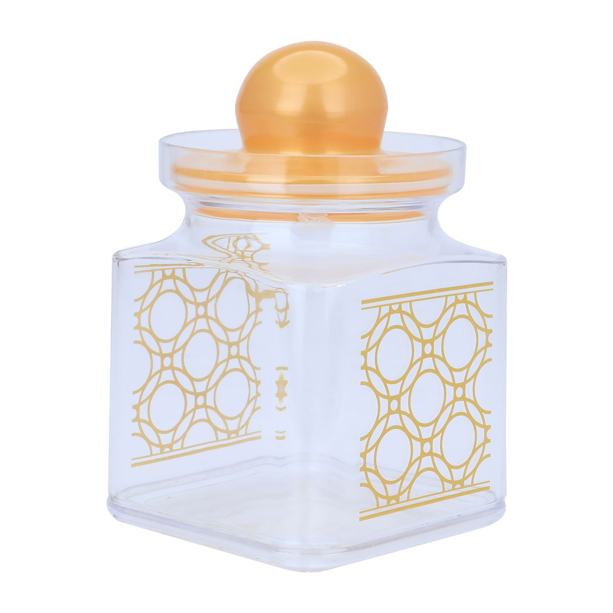 طقم علب بهارات بلاستيك السيف غاليري، مربع، منقوش ذهبي، 3 قطع - شفاف product image 3