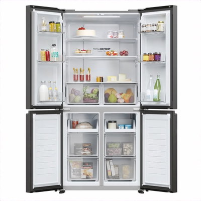 ثلاجة نوفروست هاير، 433 لتر، 15.3 قدم، فريزر علوي، HRF-525SS - فضي product image 3