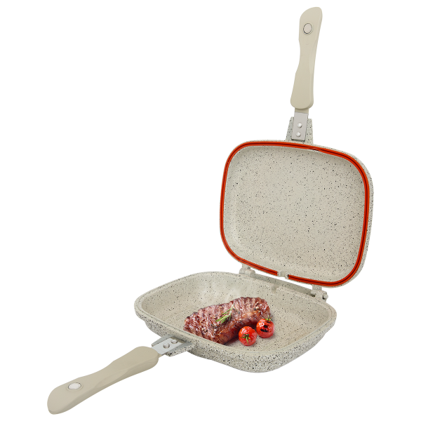 مقلاة جرانيت روكي، 30 سم، بوجهين - بيج product image