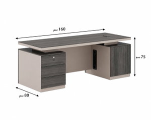 مكتب إداري خشب MDF، 160x80x75 سم - رمادي غامق بيج product image 2
