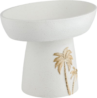 ستاند تقديم جبس السيف غاليري، 19x13x13 سم، دائري، قاعدة، نخلة ذهبي - أبيض product image 3