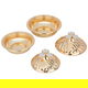 Alif Gallery Serving Trays Set With Dates, Steel, 3 Pieces - Gold product image 3