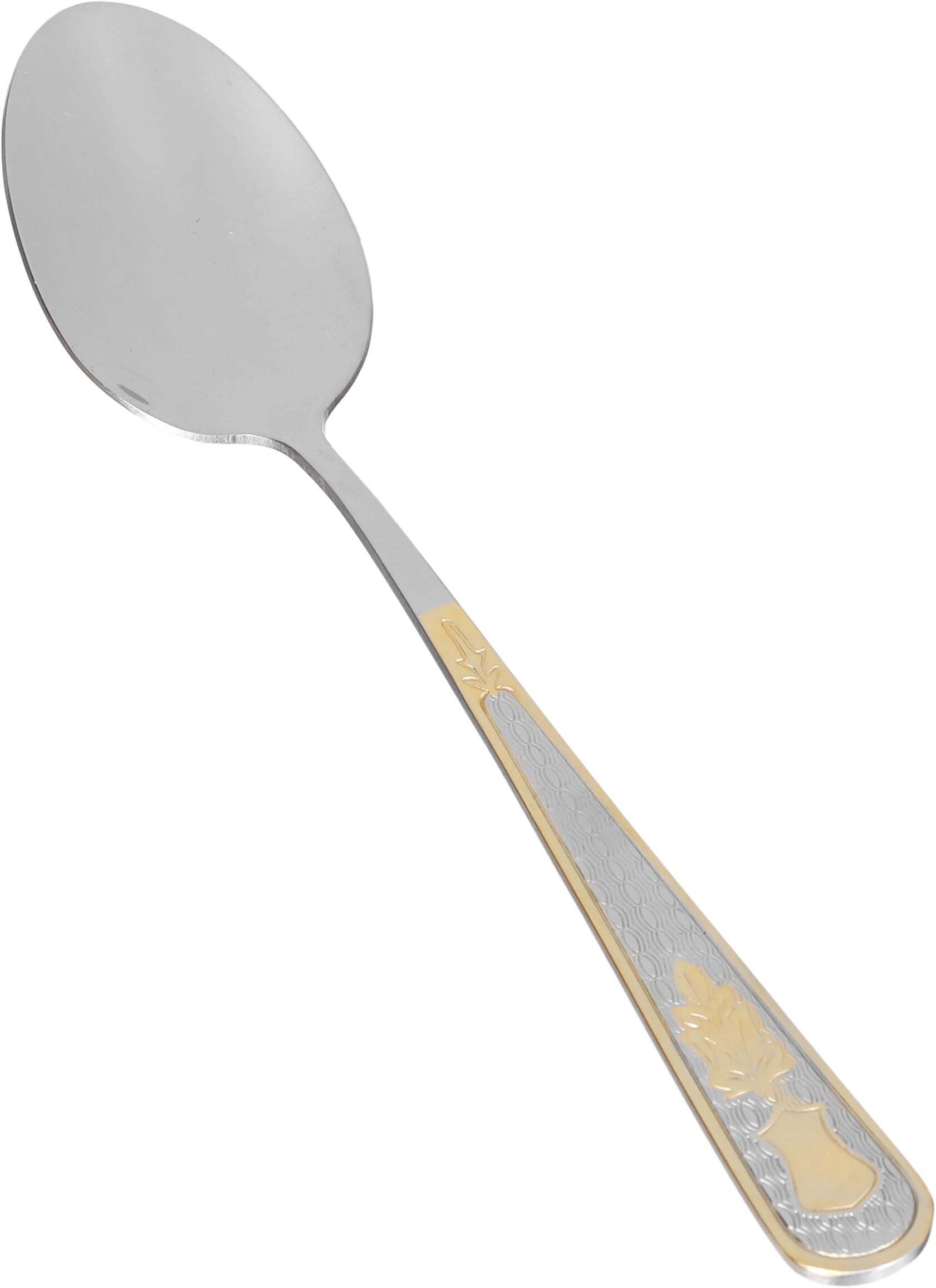 Steel spoon set with Al Saif Gallery bag, 24 pieces, gold-silver pattern product image 4