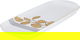 Al Saif Gallery porcelain dessert plate, 14 inches, rectangular, golden pattern - white product image 1
