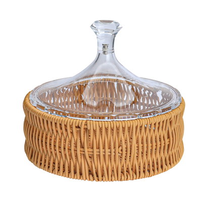 صحن خوص السيف غاليري، دائري، غطاء - بني فاتح product image 1